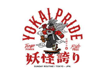 yokai pride t shirt design template