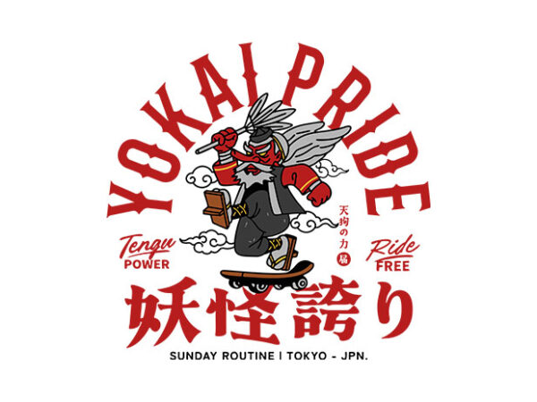 Yokai pride t shirt design template