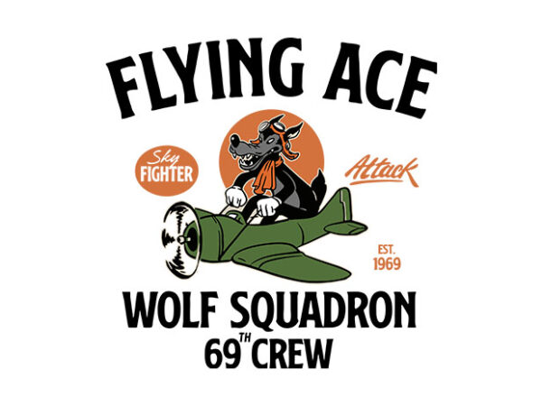 Flying ace t shirt graphic design