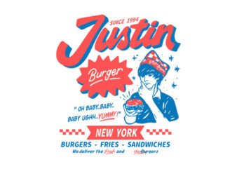 justin burger vector clipart