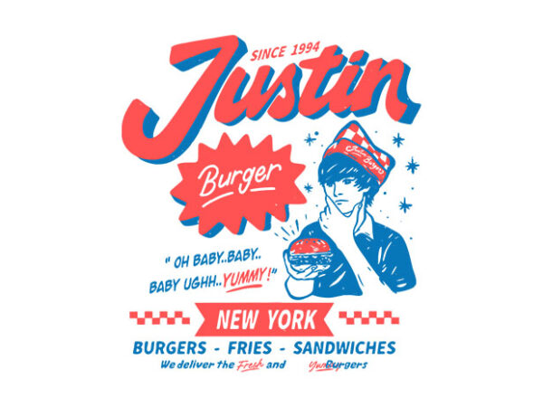 Justin burger vector clipart