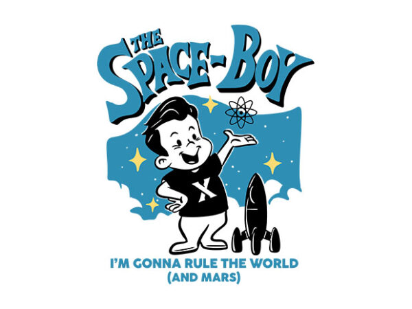 Space boy t shirt template vector