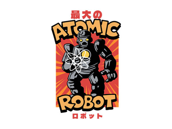Atomic robot t shirt vector