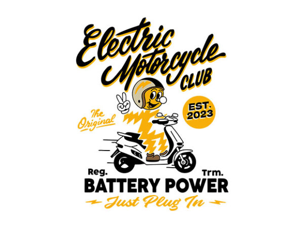 Electric motorcycle club vector clipart