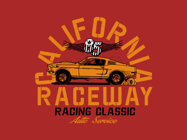 California raceway t shirt vector file