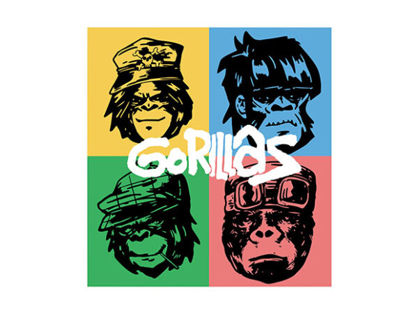 Gorillas t shirt design template