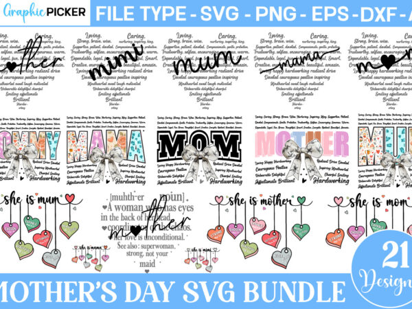 Mother’s day svg bundle, mother’s day heart shape svg bundle, t shirt designs for sale