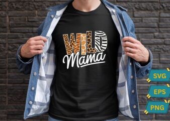 Wild Mama Zoo Born Two be Wild B-day Safari Jungle Animal T-Shirt design vector, Wild Mama shirt, Wild mama Zoo shirt, Wild B-day