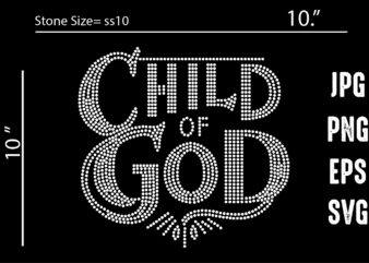 Child Of God Rhinestone t shirt vector file