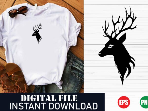 Boho deer face illustration t-shirt design for hipster style, rustic deer head vector t-shirt for outdoor and hunting fans, geometric deer