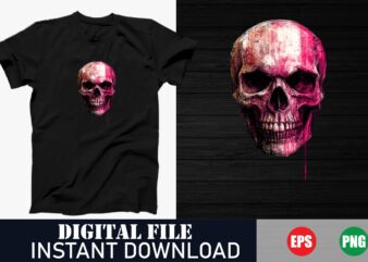 Edgy Colorful Skull Pattern T-Shirt Graphic, Abstract Bold Skull Vector Art T-Shirt , Neon Colorful Skull Illustration T-Shirt