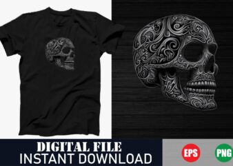 Abstract Colorful Skull Print for T-Shirts, Edgy Psychedelic Skull Graphic Tee , Vibrant Colorful Skull Vector Art T-Shirt