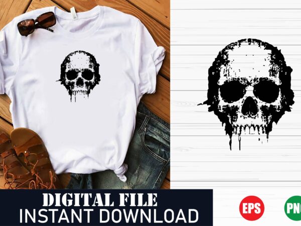 Edgy skull vector art t-shirt design, minimalist skull graphic tee for men and women, vintage skull illustration t-shirt