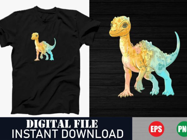 Colorful dinosaur vector art t-shirt, cute cartoon dinosaur graphic tee, playful dino lover shirt, unique dino fan apparel