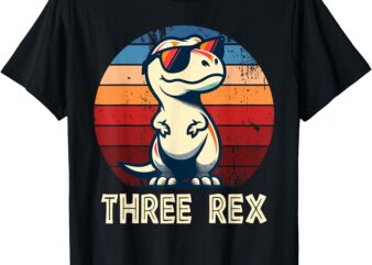 3 Rex Dinosaur 3rd Birthday Boy Girl Three Rex Birthday T-Shirt