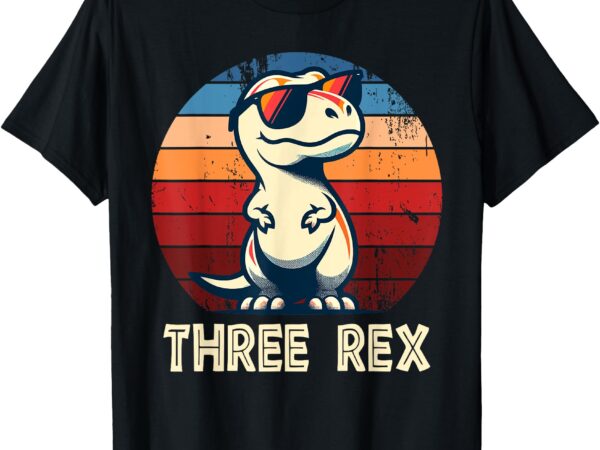 3 rex dinosaur 3rd birthday boy girl three rex birthday t-shirt