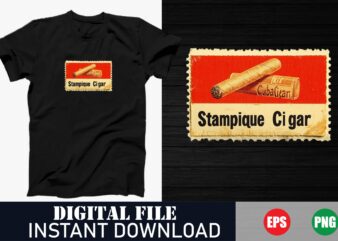 Vintage Smoking Postage Stamp T-Shirt Design, Retro Smoking Stamp Vector Art T-Shirt, Postal Smoking Stamp Vintage T-Shirt