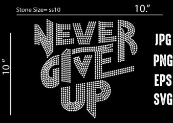 Never give up Rhinestone