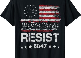 8647 Anti Trump Resist Impeach Trump Impeach 47 86 47 Flag T-Shirt