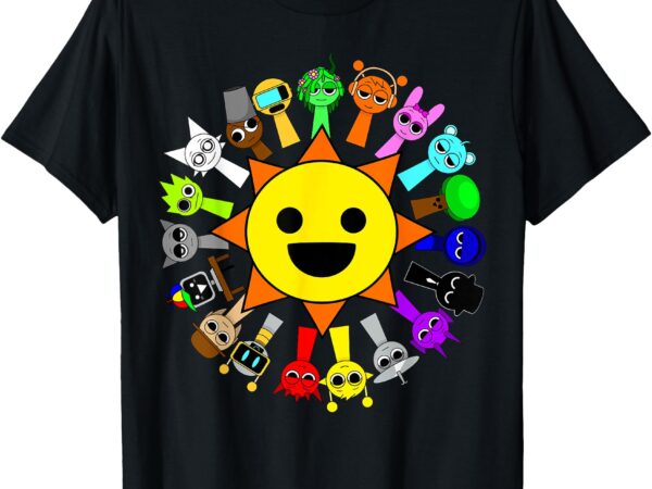 All sprunki around mr sun for boys and girls birthday wenda t-shirt