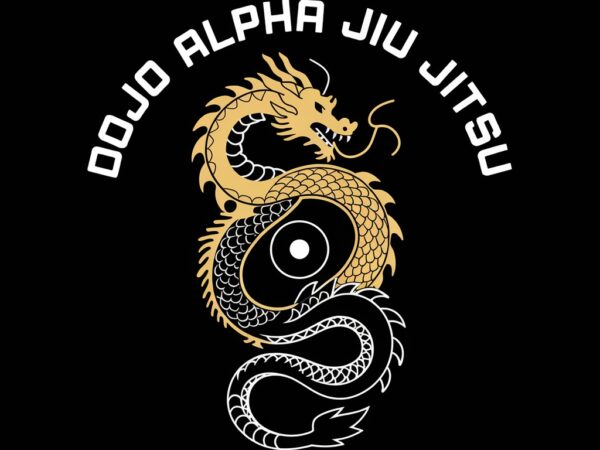 Alpha dragon dojo mastery of jiu jitsu and balance t shirt vector