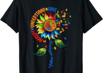Autism Awareness Sunflower Men Women kids Autism Sunflower T-Shirt