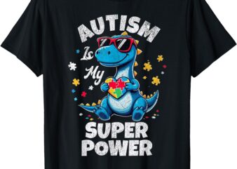 Autism Is My Superpower Autism Awareness Funny Boys Kids T-Shirt