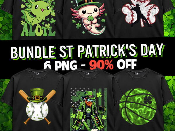 St patrick’s day green lucky leafs sport irish america shenanigans axolotl green bundle design png