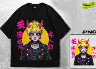 Japanese Cyberpunk Punk Girl streetwear y2k retro tech wear manga anime t-shirt