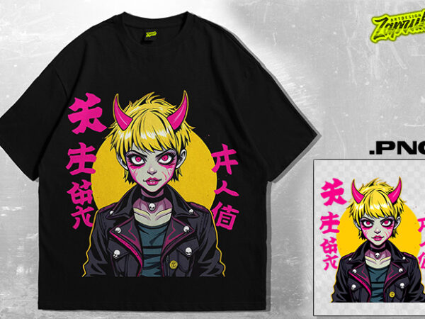 Japanese cyberpunk punk girl streetwear y2k retro tech wear manga anime t-shirt