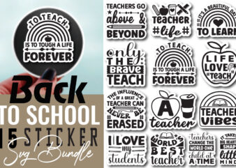 Back to School Sticker T-shirt Bundle Back to School Sticker SVG Bundle