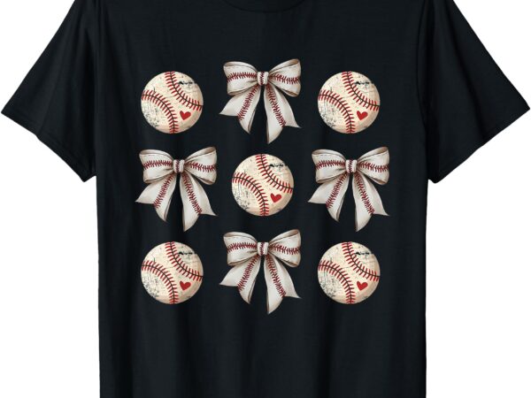 Baseball coquette bow for women girls t-shirt