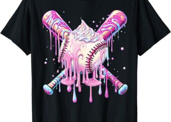 Baseball Drip For Boys Ice Cream Drip Youth Baseball Bats T-Shirt