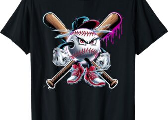 Baseball Home Plate Drip Boys Baseball Ice Cream T-Shirt