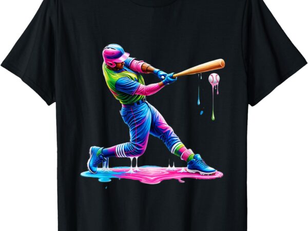 Baseball player drip ice cream t-shirt
