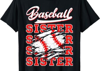 Baseball Sister Sport Lover Stepsist Ball Sister Mothers Day T-Shirt