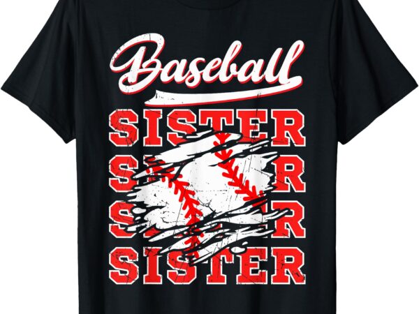 Baseball sister sport lover stepsist ball sister mothers day t-shirt