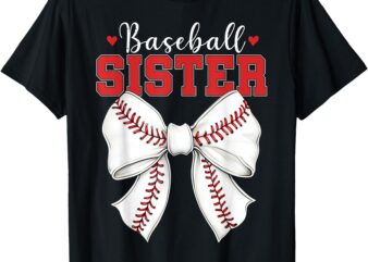 Baseball Sister Vintage Sport Lover Sister Mothers Day T-Shirt