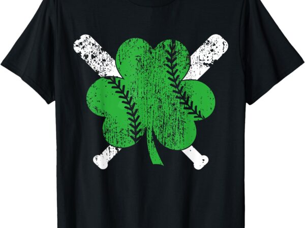 Baseball st patricks day boys girls men women shamrock green t-shirt