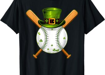 Baseball St Patricks Day Boys Men Catcher Lucky Shamrock T-Shirt