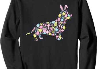 Basset Hound Bunny Easter Egg Easter Day Womens Mens Kids Sweatshirt