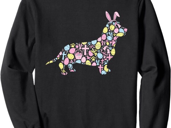 Basset hound bunny easter egg easter day womens mens kids sweatshirt