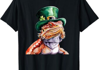 Bearded Dragon St Patricks Day Leprechaun Hat Men Women Kids T-Shirt