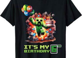 Birthday Boy 6th Birthday I’m 6 Year Old Gamer Number T-Shirt