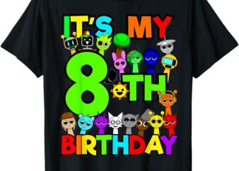 Birthday Sprunki party decorations 8 year old Girls Boys T-Shirt