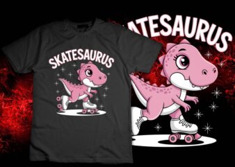 Skate Dinosaur Roller Skating T-Rex Dino Funny Roller Skater Pullover Hoodie design