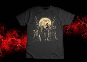 Wolf Howling At The Moon Vintage Wildlife Wolves Lovers Men Tank Top t shirt design for sale