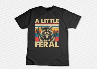 Feral Raccoon Tee Little Feral Toddler Boy Rock Retro Funny T-Shirt