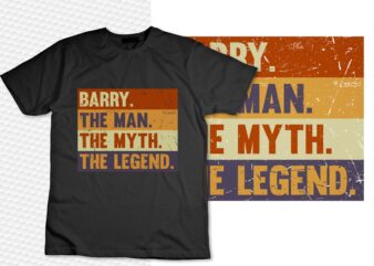 Barry The Man The Myth The Legend – Vintage Gift for Barry Pullover Hoodie t shirt template