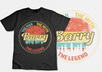 Barry The Man The Myth The Legend Men Personalized Name T-Shirt